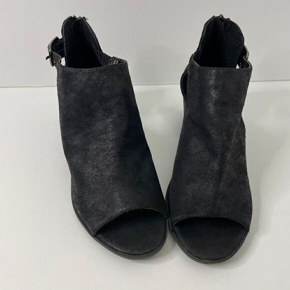 NEW!Carlos by Carlos Santana| Della| Black Leather Suede| Peep toe| Block heel| - Picture 3 of 12